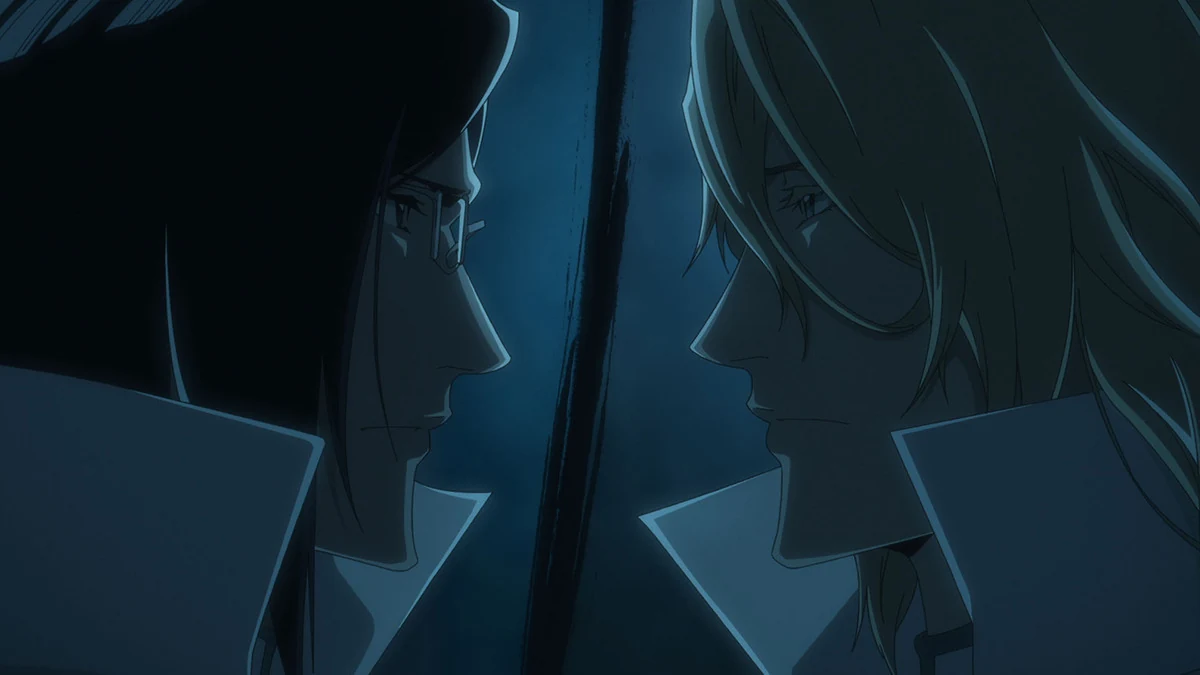Uryu Ishida encarando Jugram Haschwalth dentro do Wandenreich