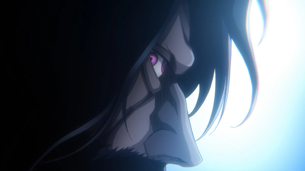 Yhwach observa a batalha após recuperar seu poder durante a Guerra Sangrenta dos Mil Anos