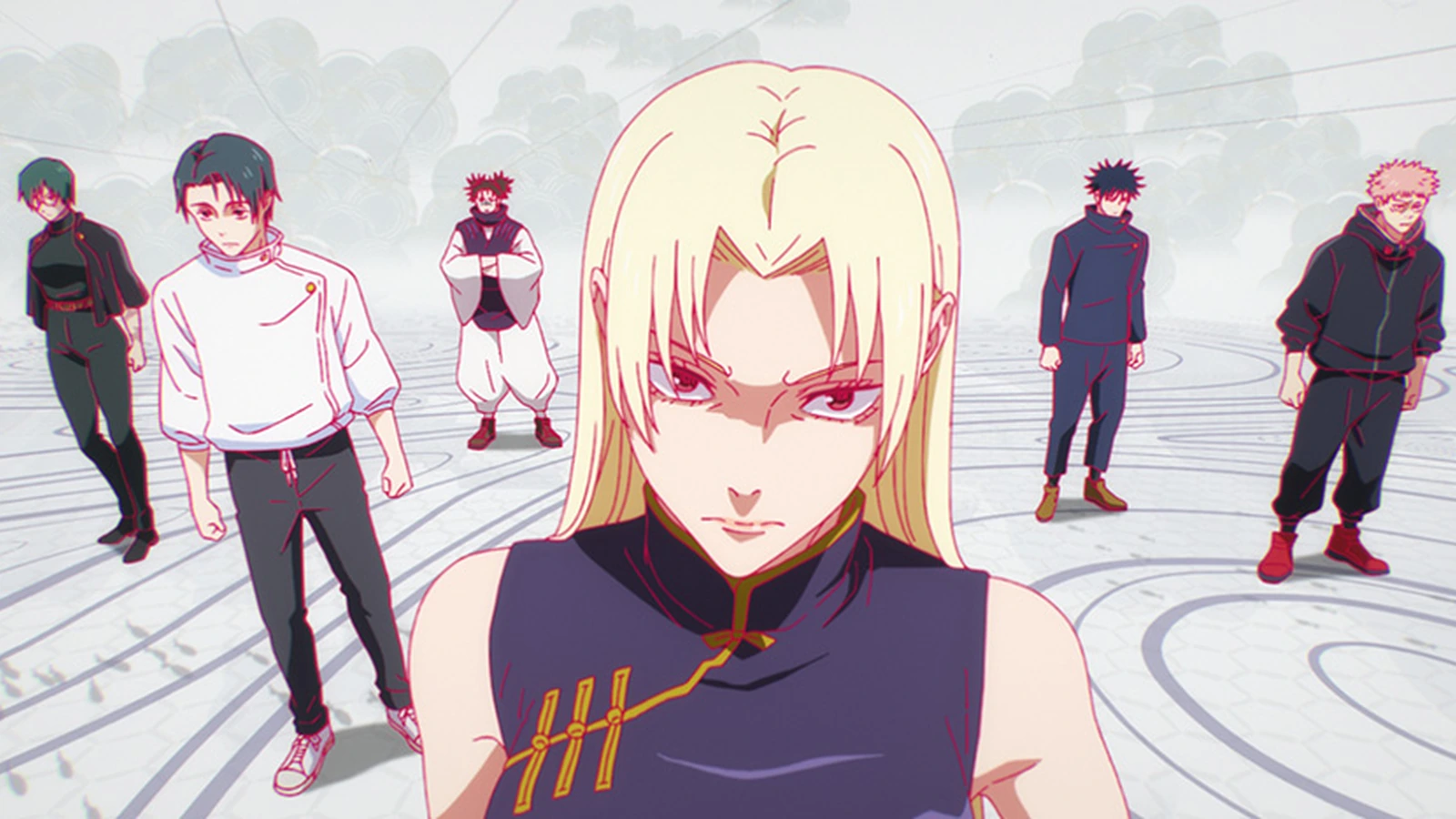 Yuki, Yuta, Choso, Megumi e Yuji escutam a explicação de Tengen