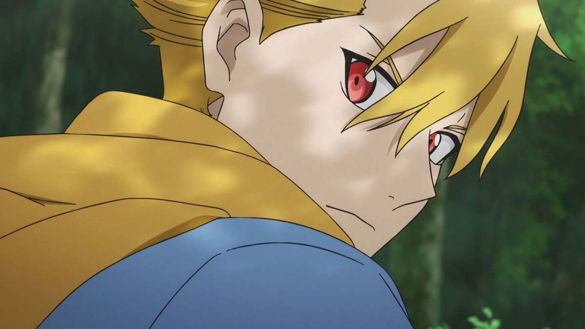 Yuru observando a situação durante o despertar de Left e Right no episódio 2