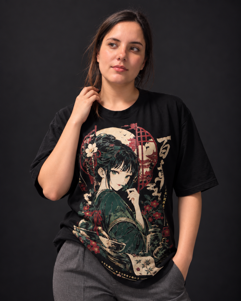 Camiseta Oversized Hyakuso em outro ângulo