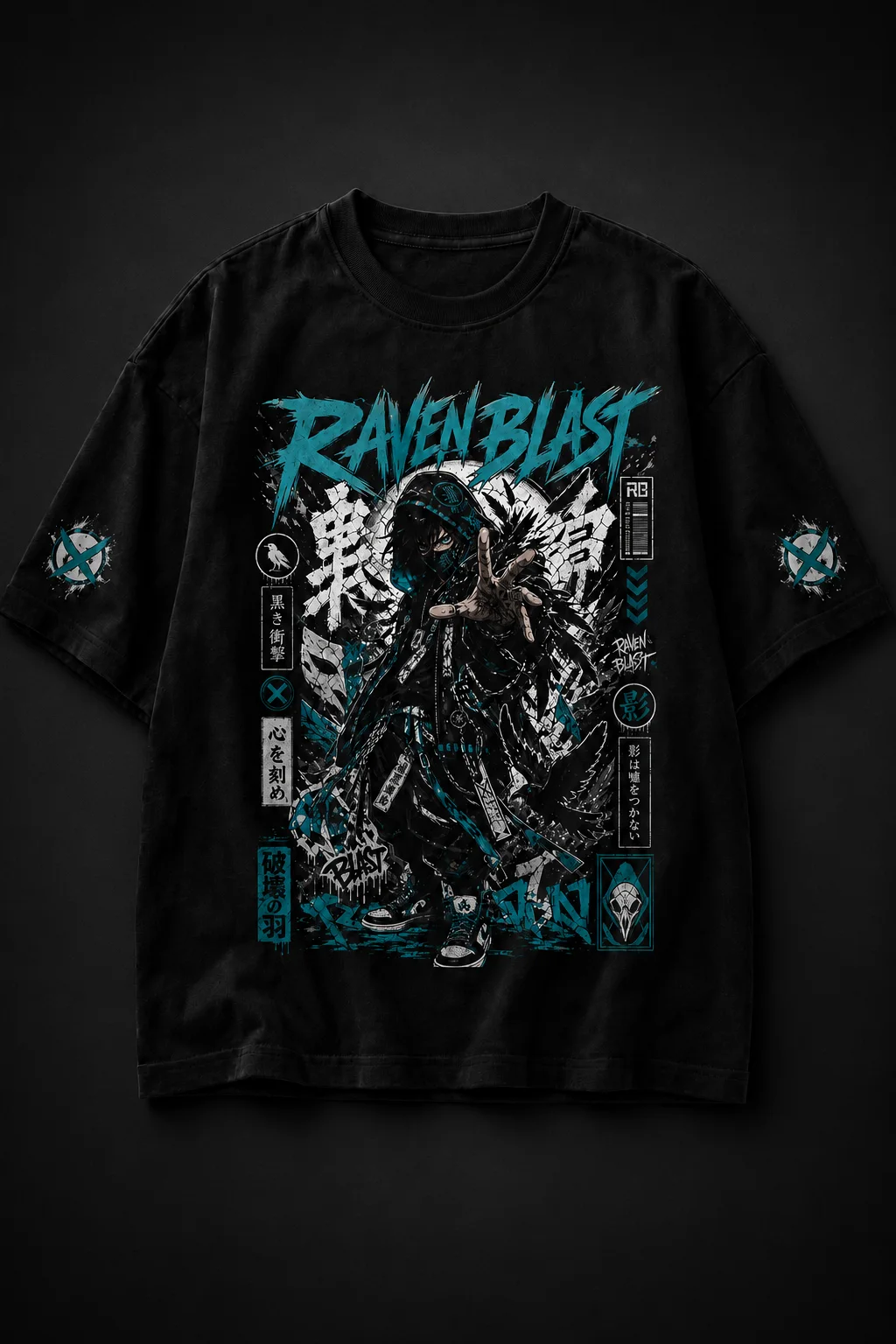 Camiseta Oversized Raven Blast