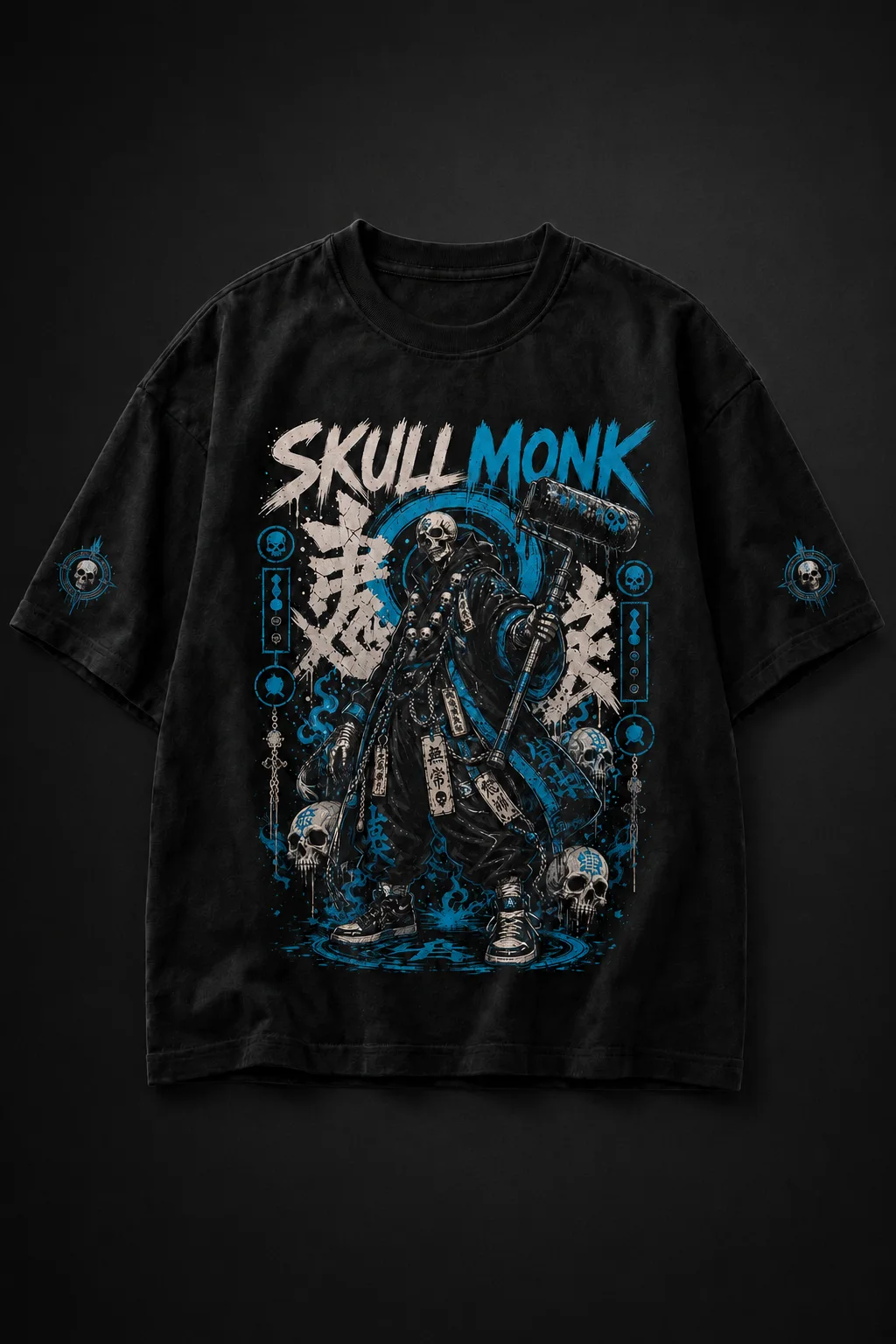 Camiseta Oversized Skull Monk