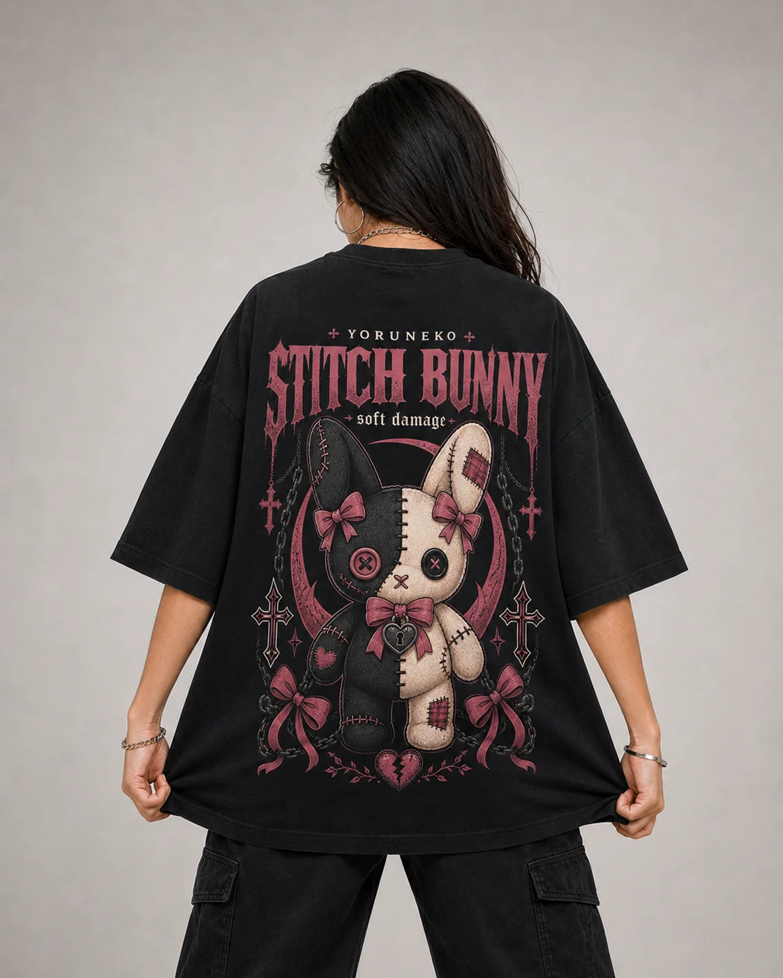 Camiseta Oversized Stitch Bunny