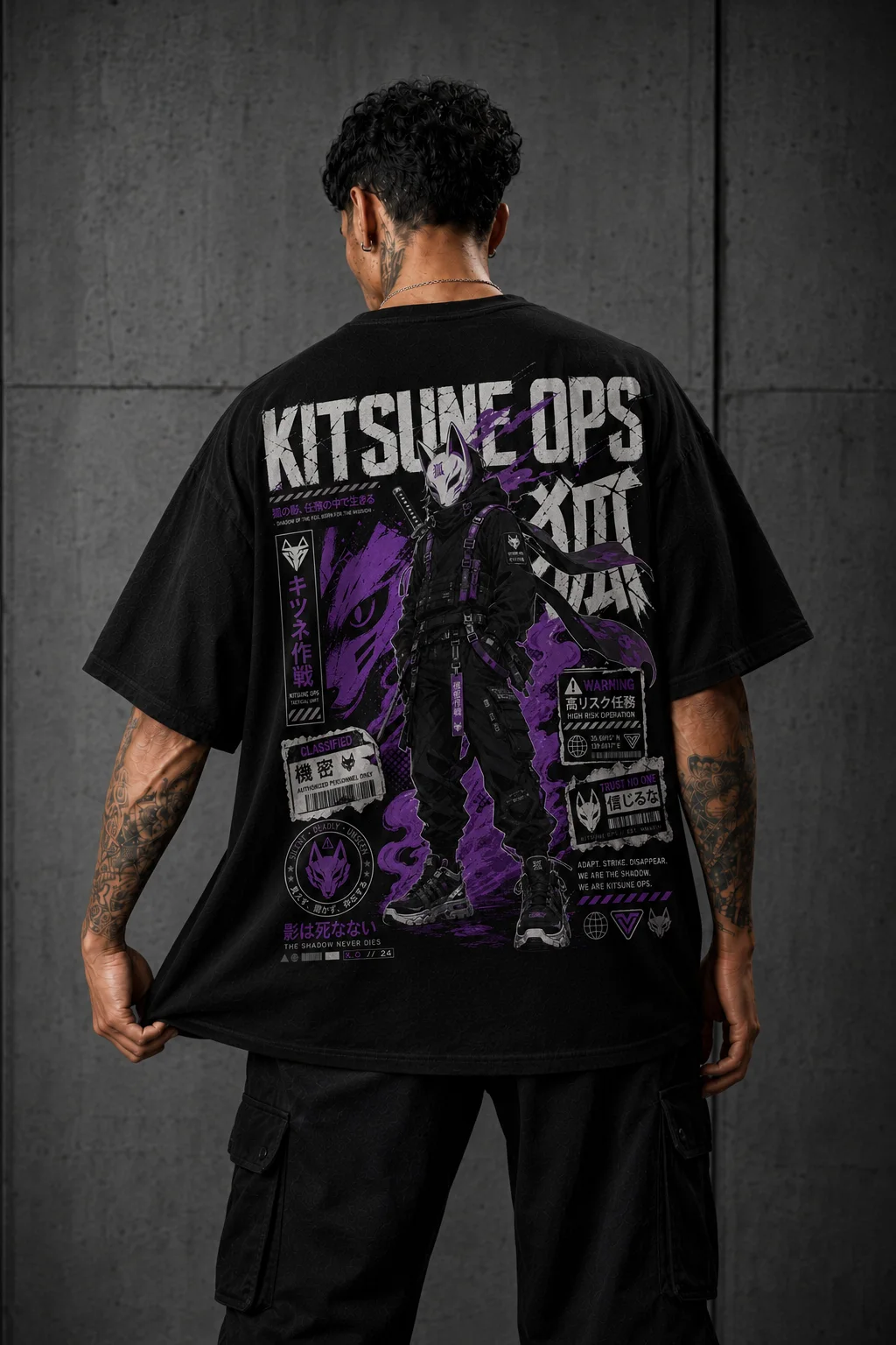 Camiseta Oversized Kitsune Ops