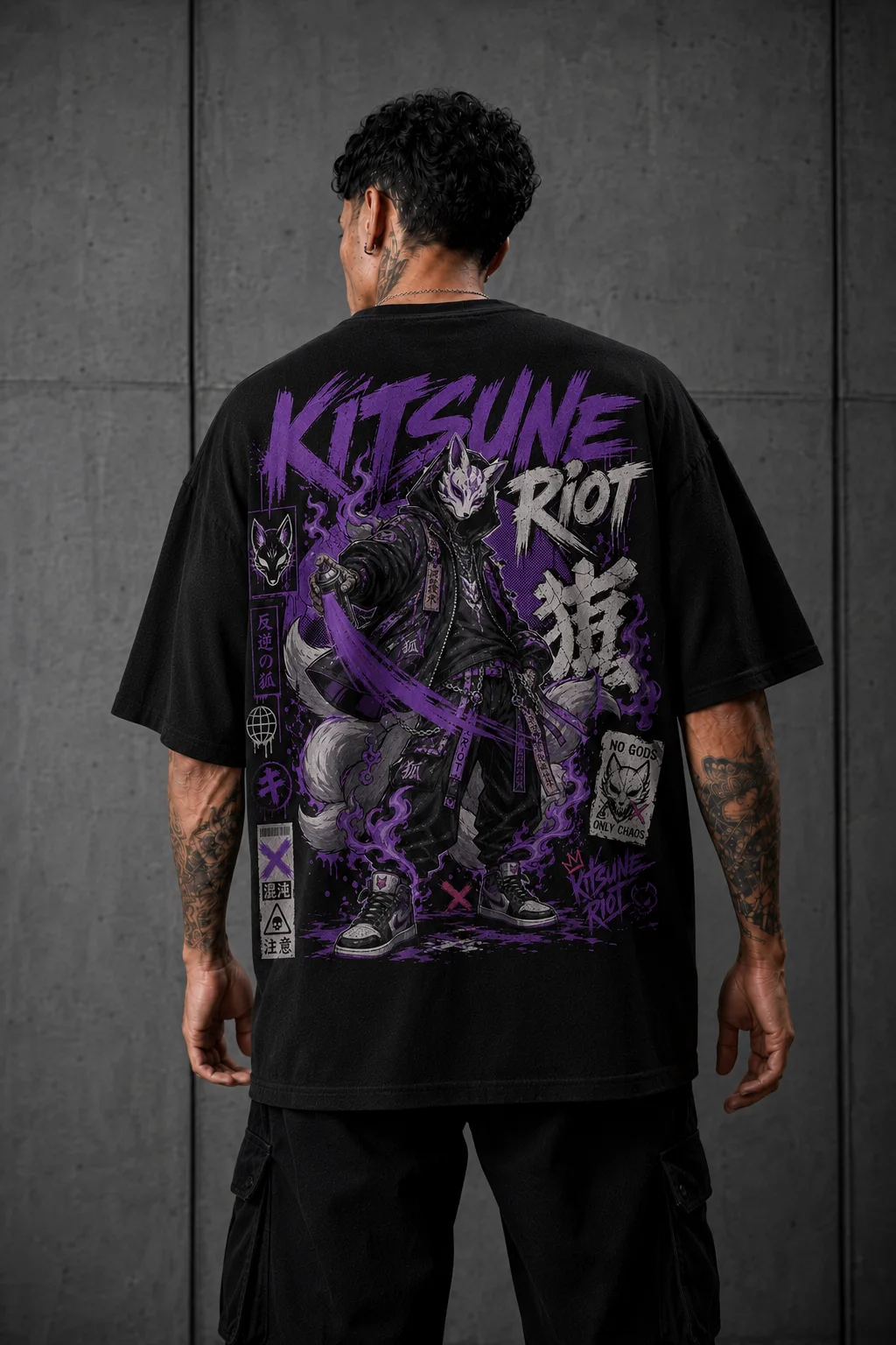 Camiseta Oversized Kitsune Riot
