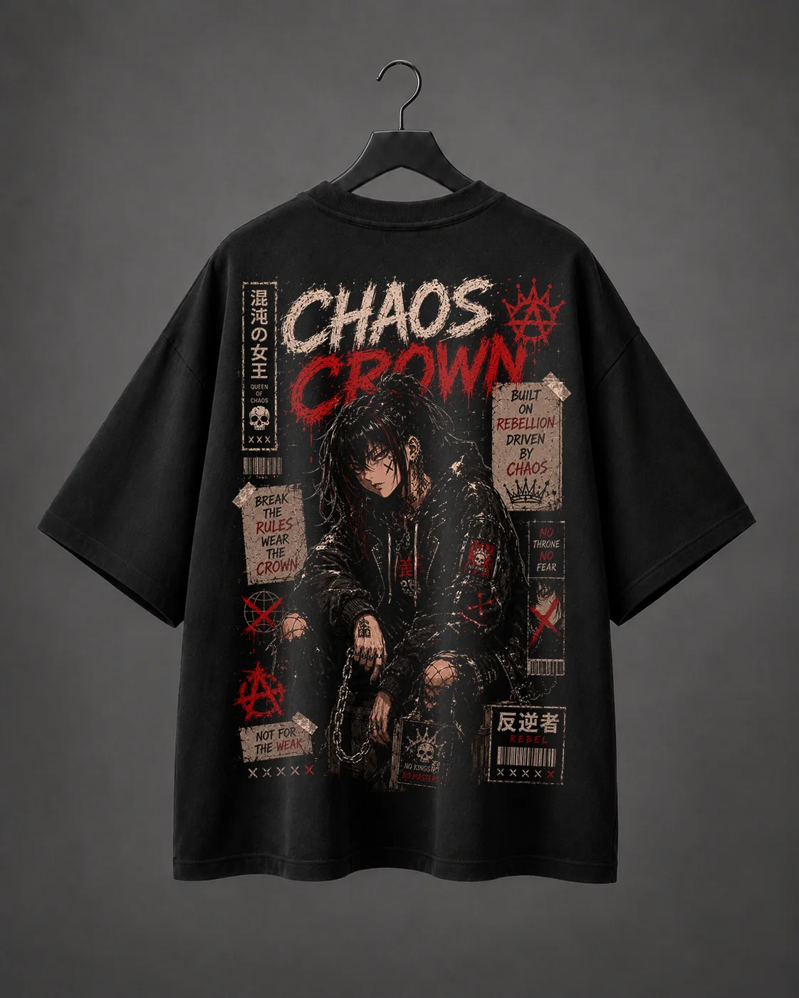 Camiseta Oversized Chaos Crown