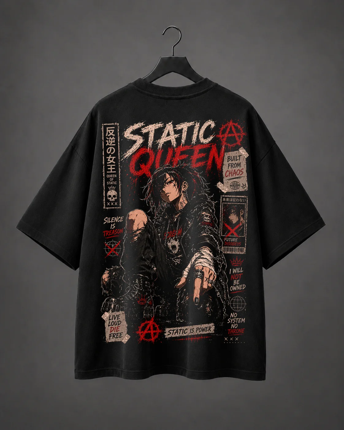 Camiseta Oversized Static Queen