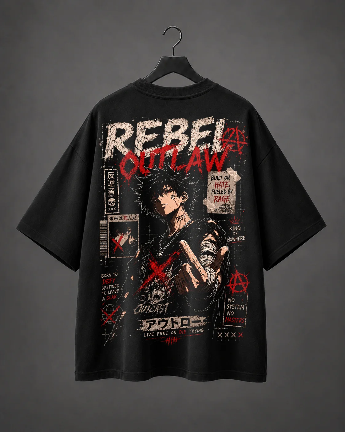 Camiseta Oversized Rebel Outlaw