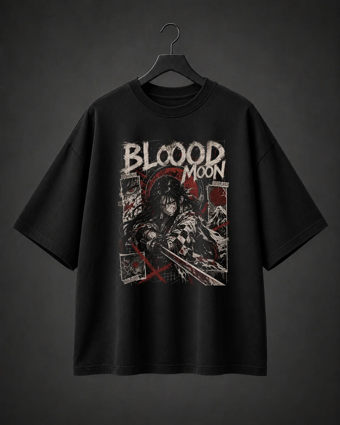 Camiseta Básica Oversized Blood Moon
