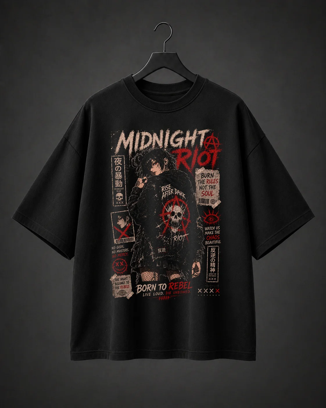 Camiseta Básica Oversized Midnight Riot