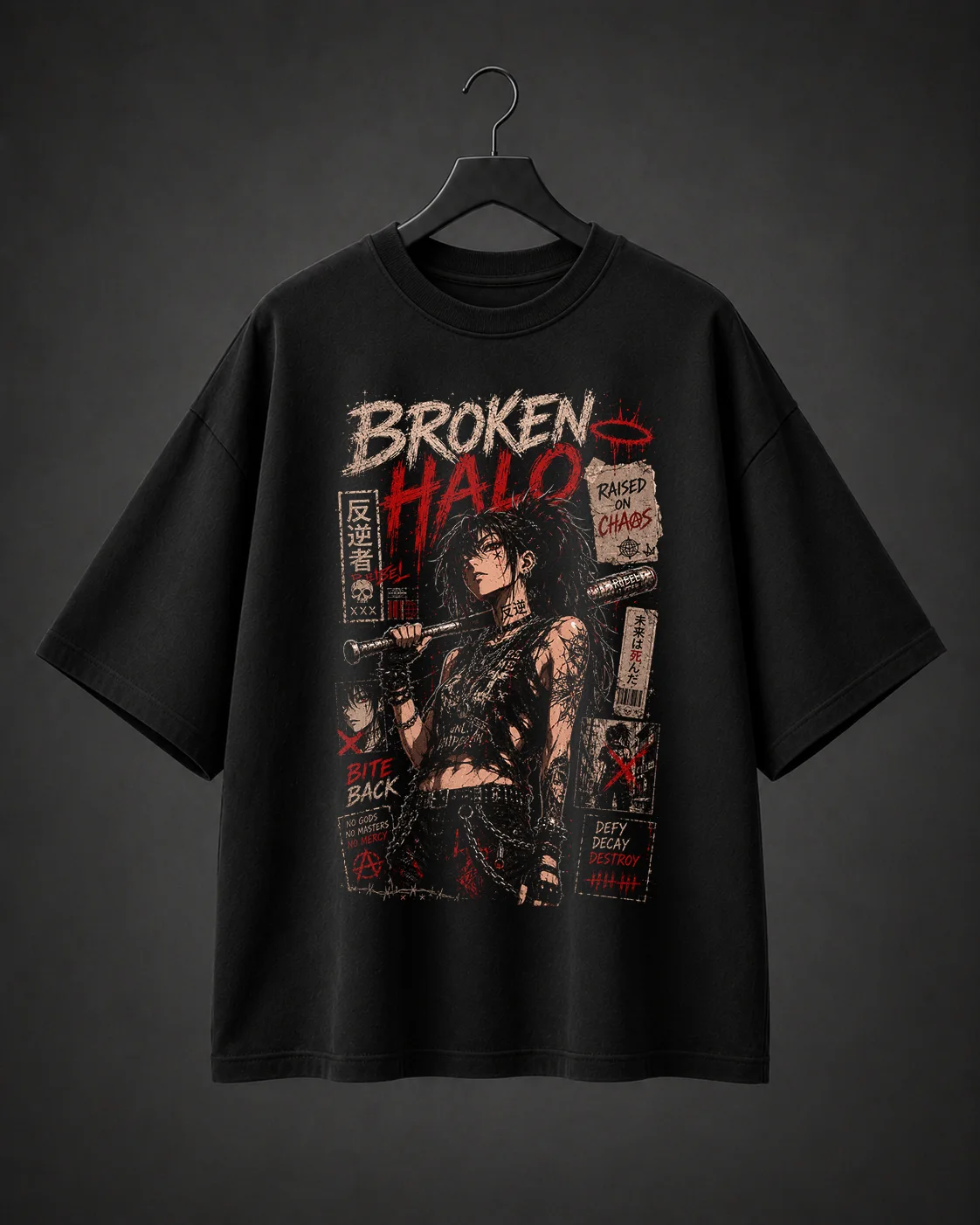 Camiseta Básica Oversized Broken Halo
