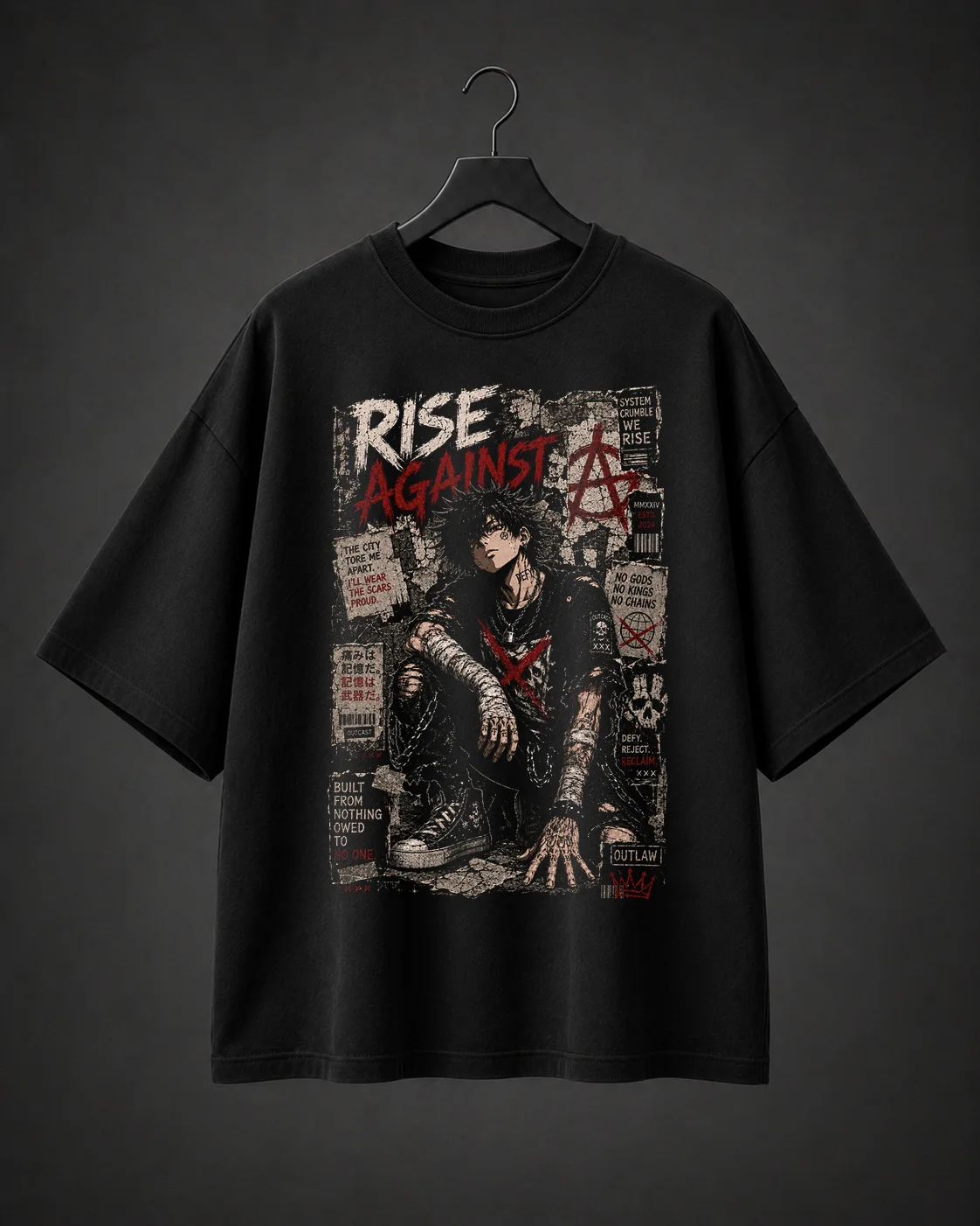 Camiseta Básica Oversized Rise Agains
