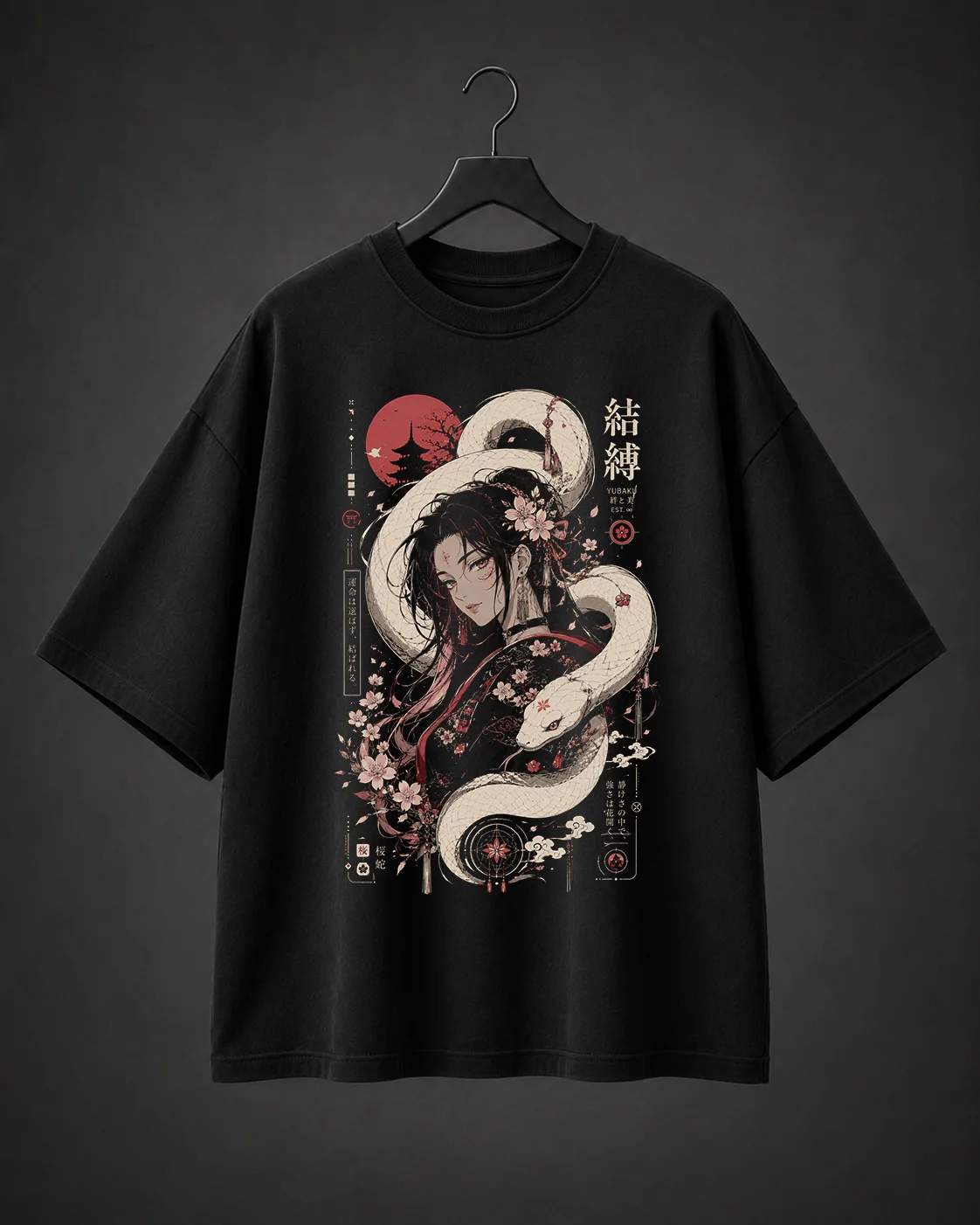 Camiseta Básica Oversized Sakura Serpent