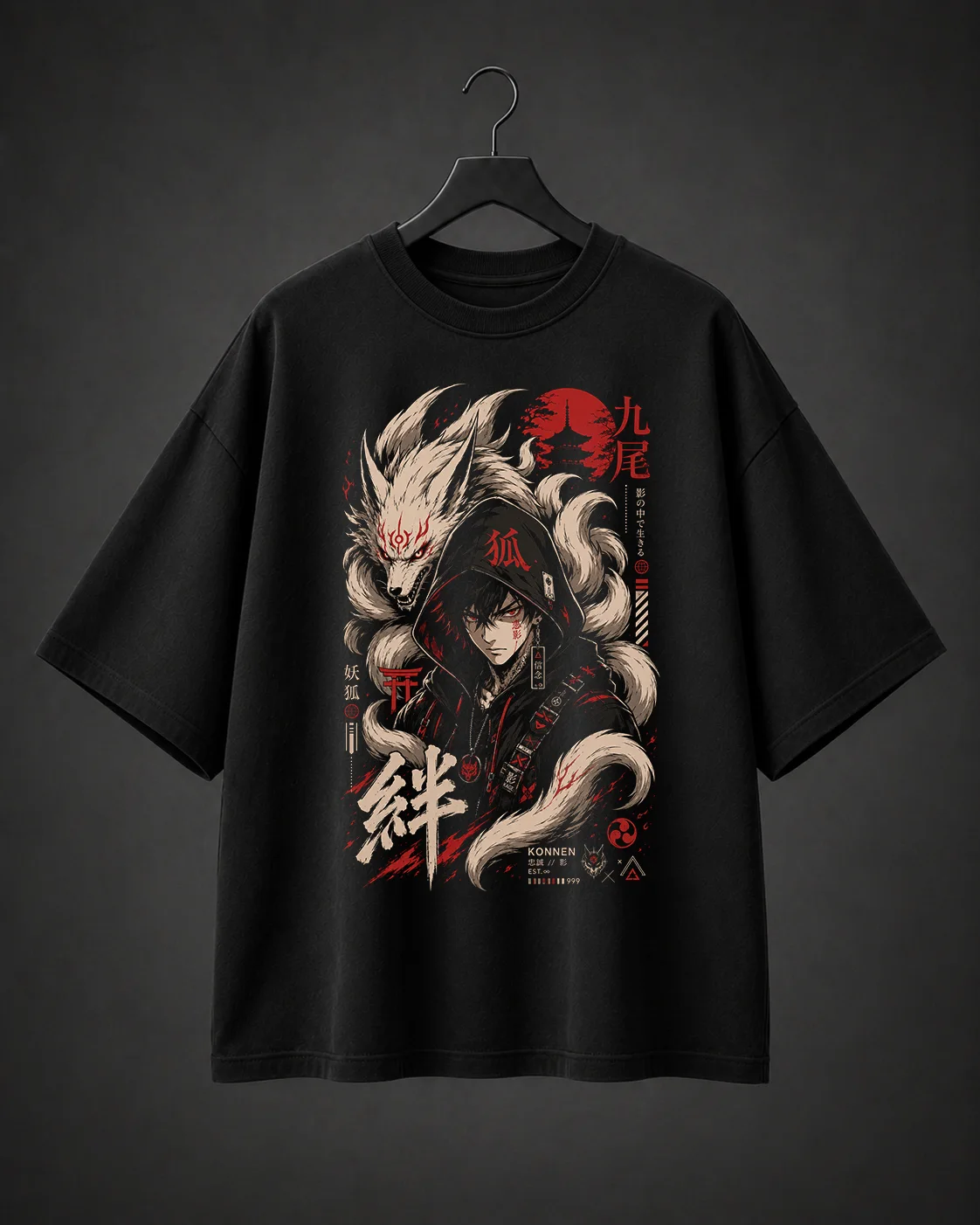Camiseta Básica Oversized Nine-Tail Bond