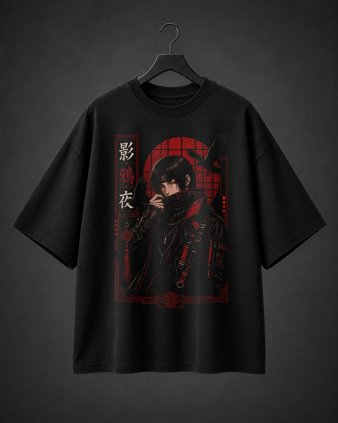 Camiseta Básica Oversized Red Silence