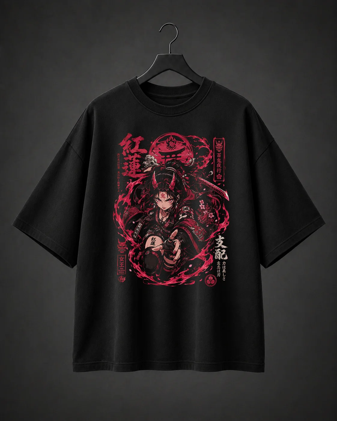Camiseta Básica Oversized Crimson Shrine
