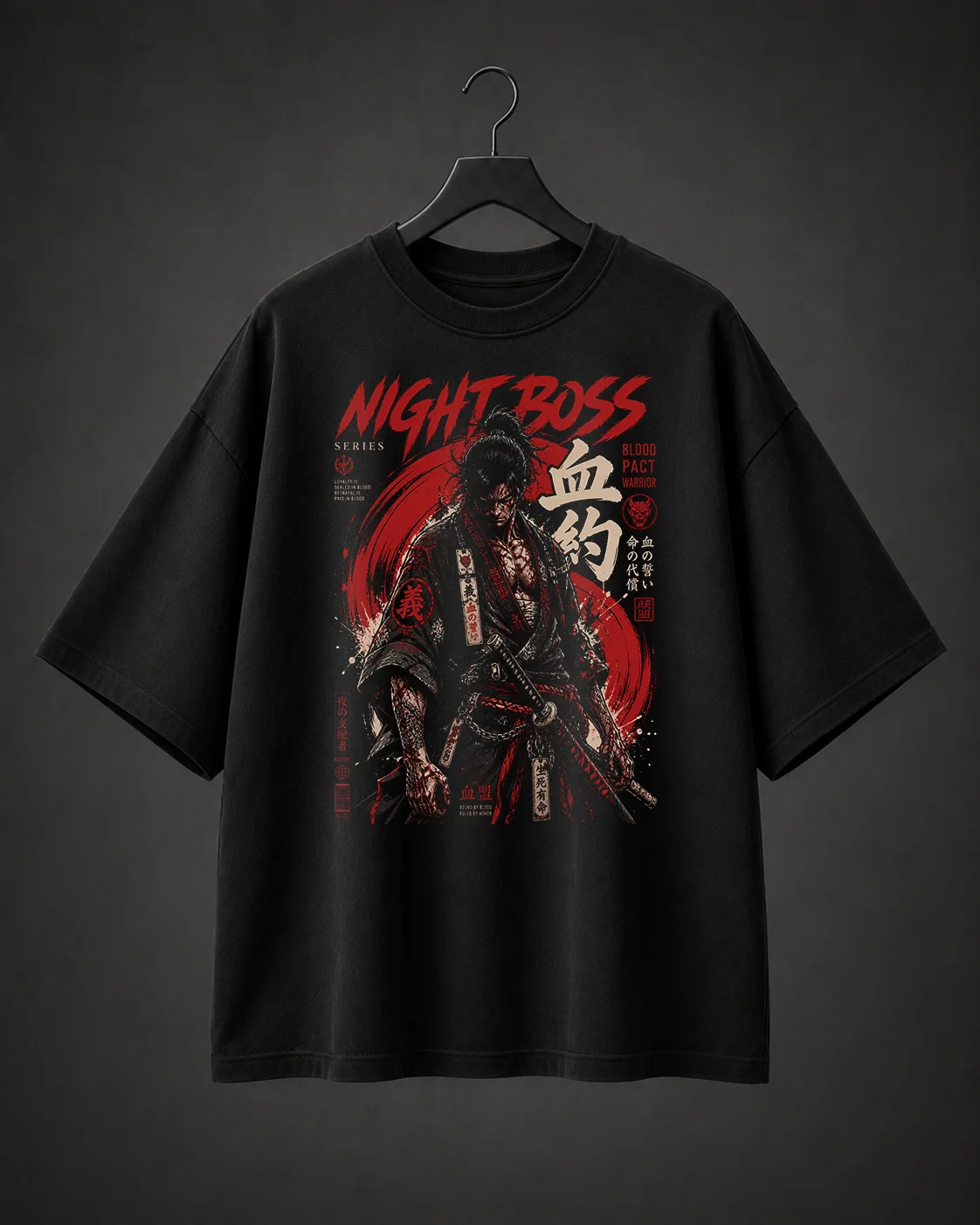 Camiseta Básica Oversized Night Boss
