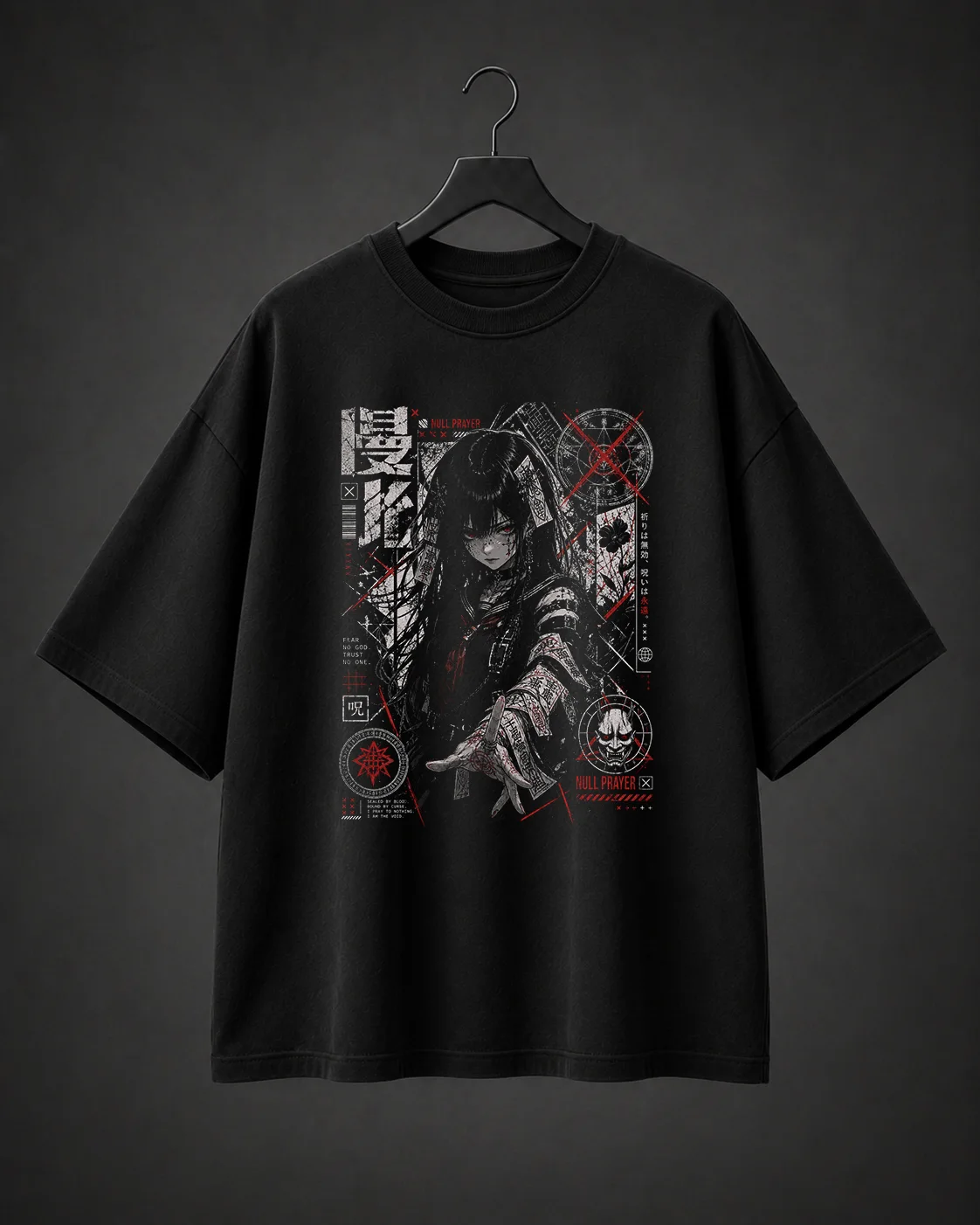 Camiseta Básica Oversized Null Prayer