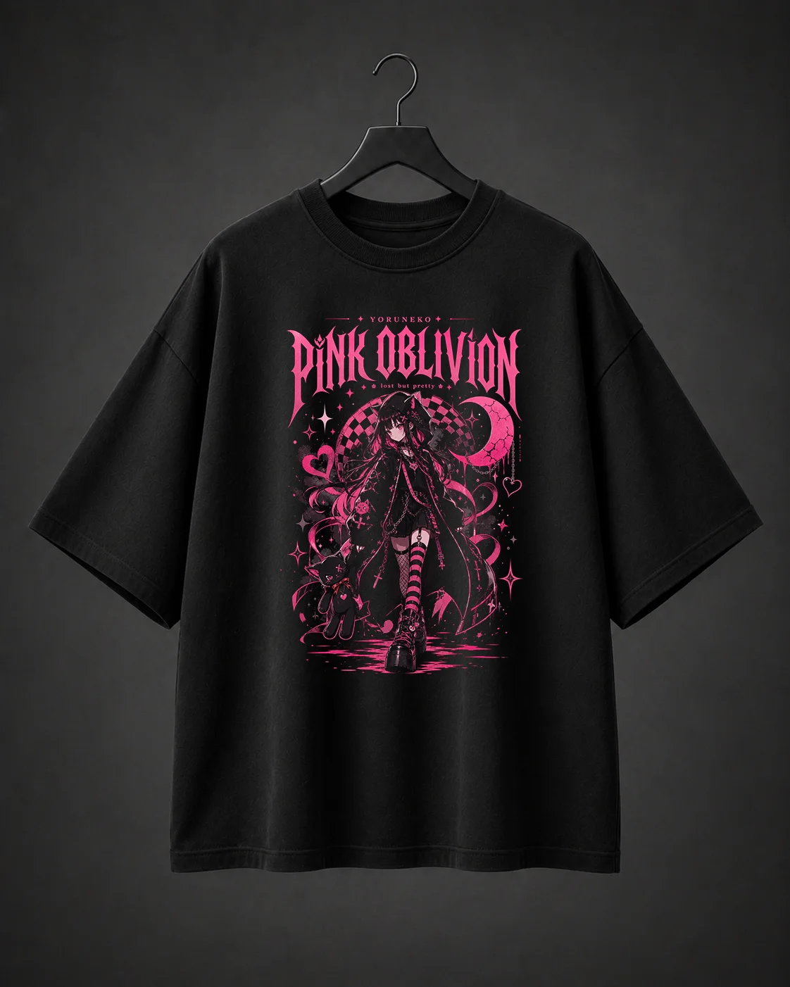 Camiseta Básica Oversized Pink Oblivion