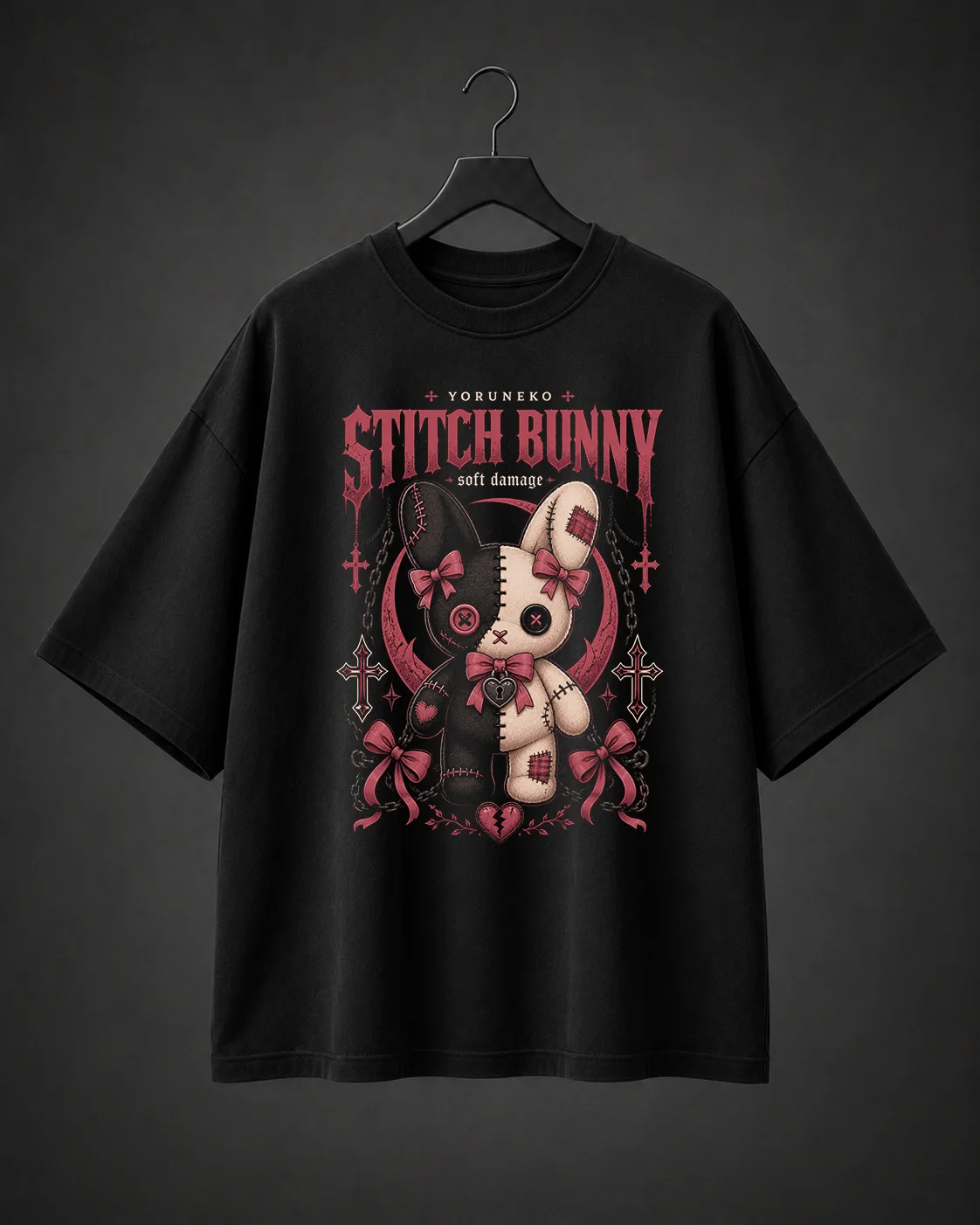 Camiseta Básica Oversized Stitch Bunny