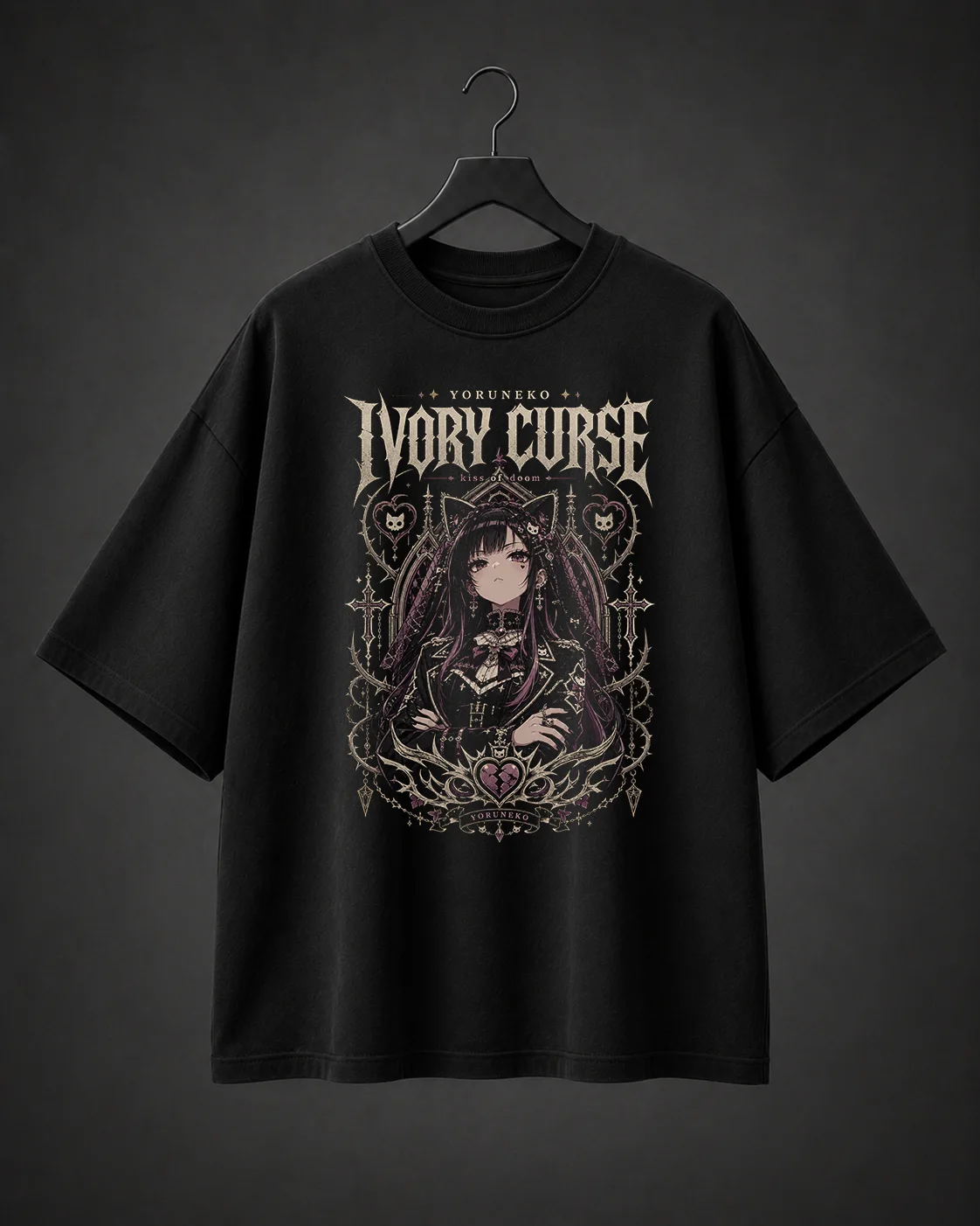 Camiseta Básica Oversized Ivory Curse