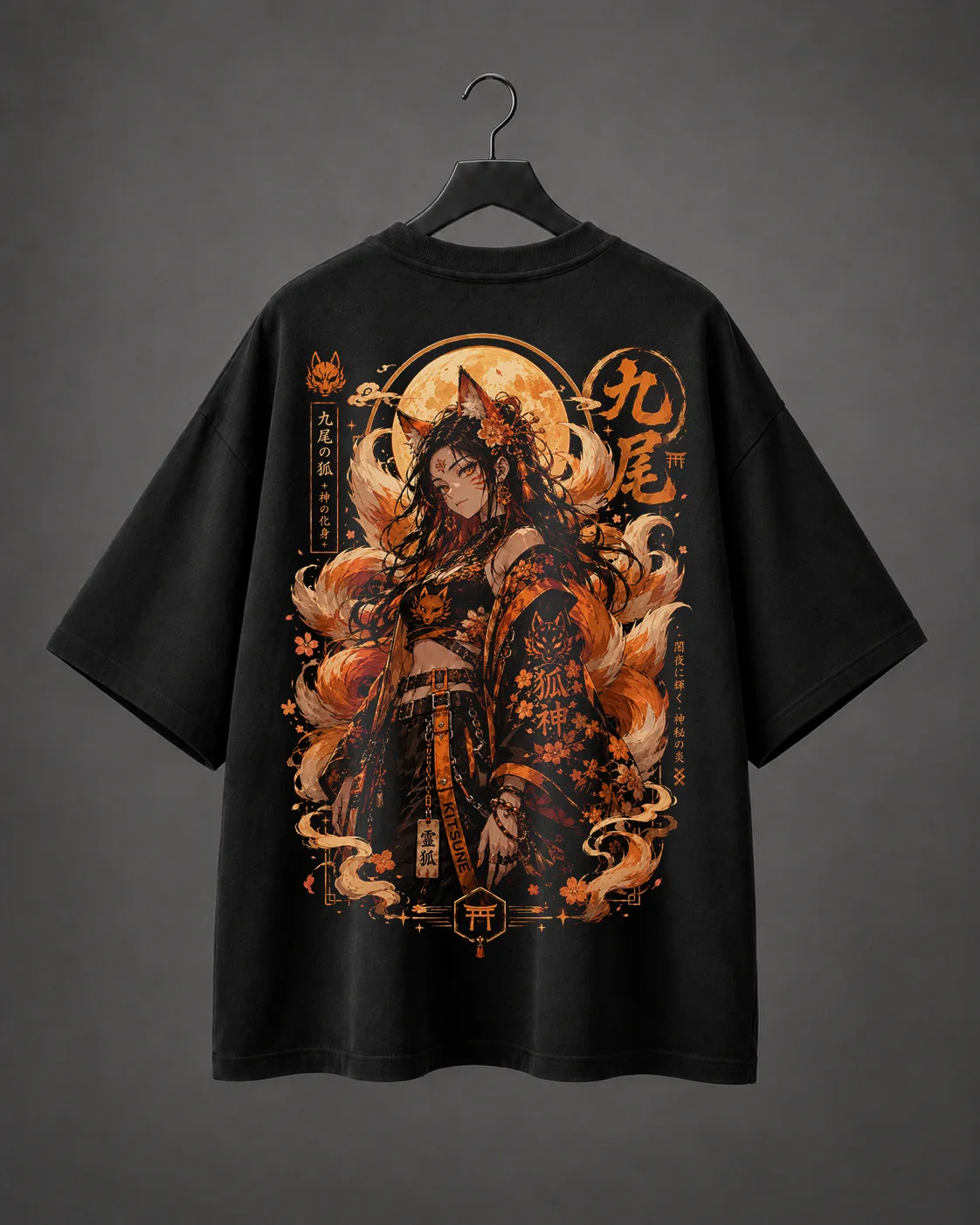 Camiseta Oversized Kitsune Moon