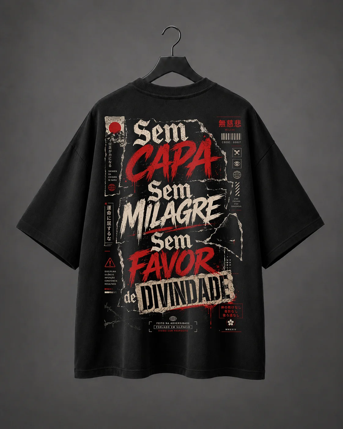 Camiseta Oversized Sem Capa, Sem Milagre