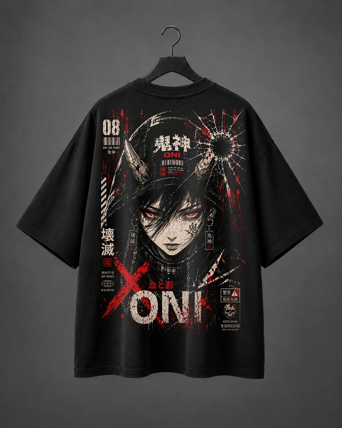 Camiseta Oversized Oni Fury