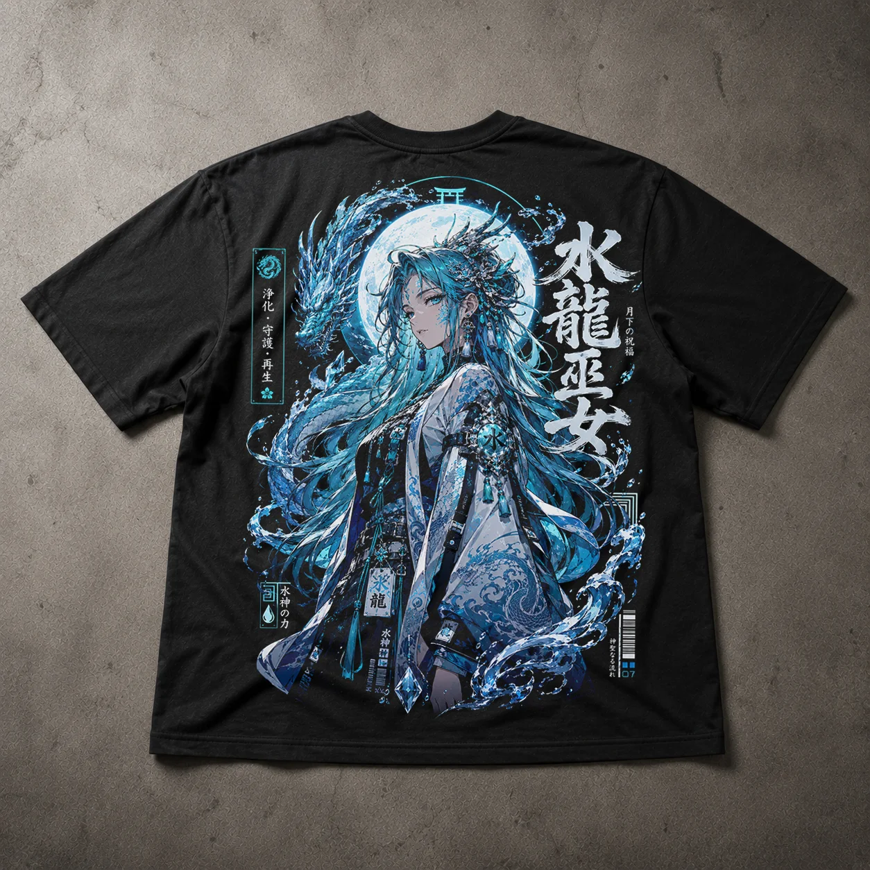 Camiseta Oversized Aqua Ryujin